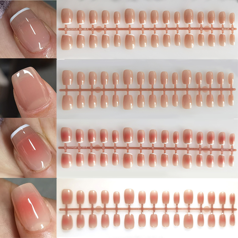 30pcs Gradient Fake Nails Fren - Nail Art Pink ulasan dan harga