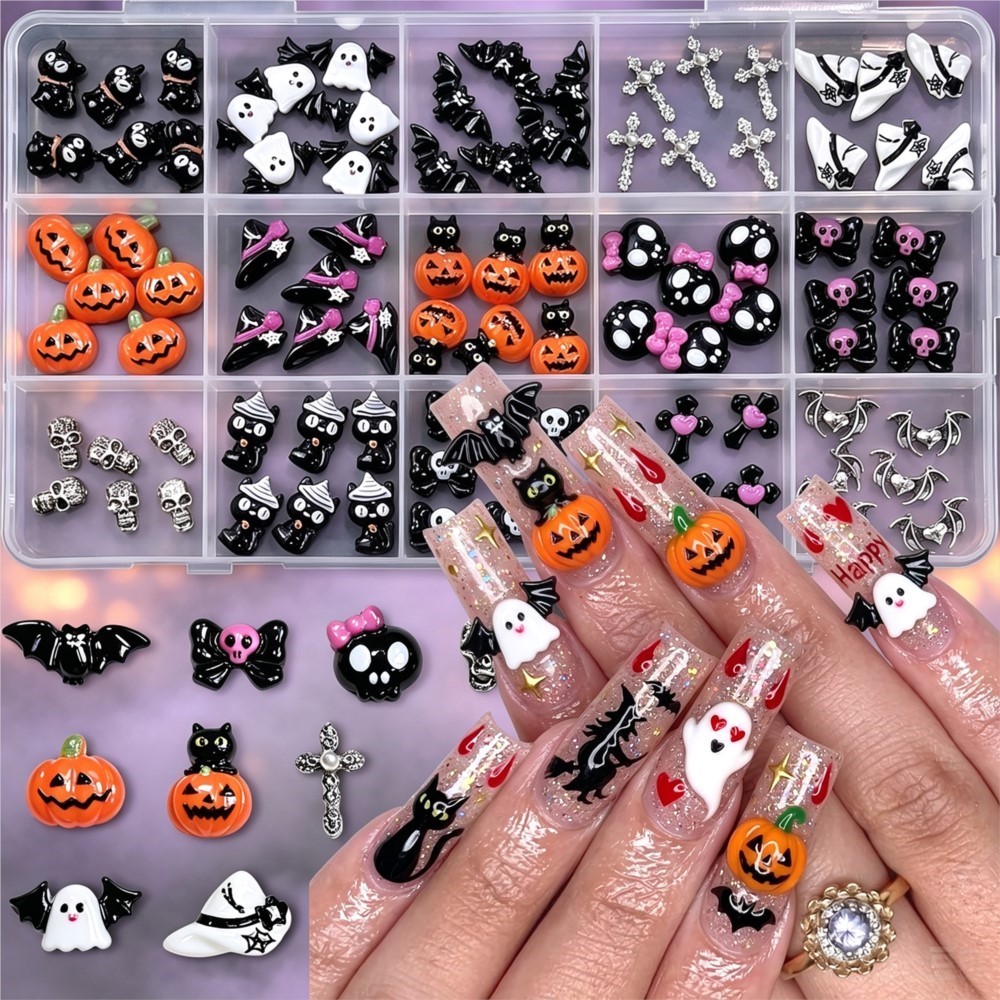15grid 3D Cute Halloween Pumpk - Nail Art Valentines Day ulasan dan harga