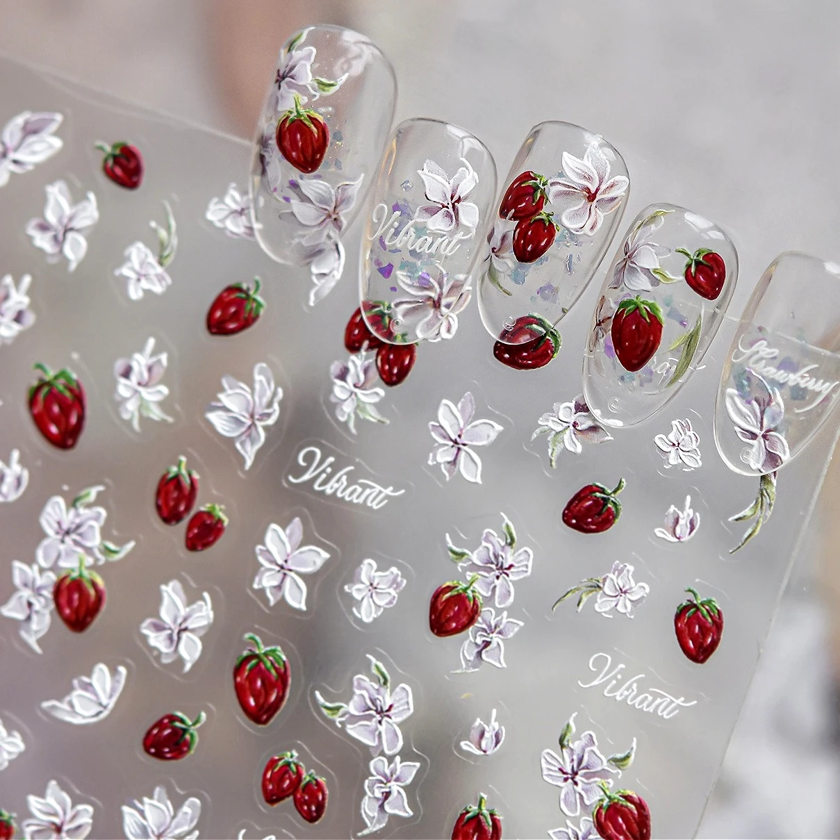 Strawberry Toast Bowknot Daisy - Nail Art Orange ulasan dan harga