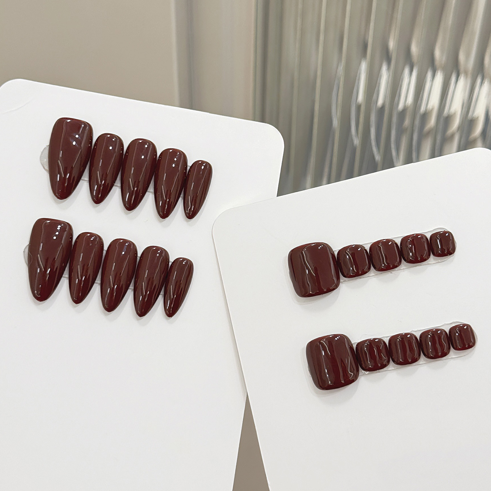 10pcs Handmade Solid Color Alm - Nail Art Press On ulasan dan harga