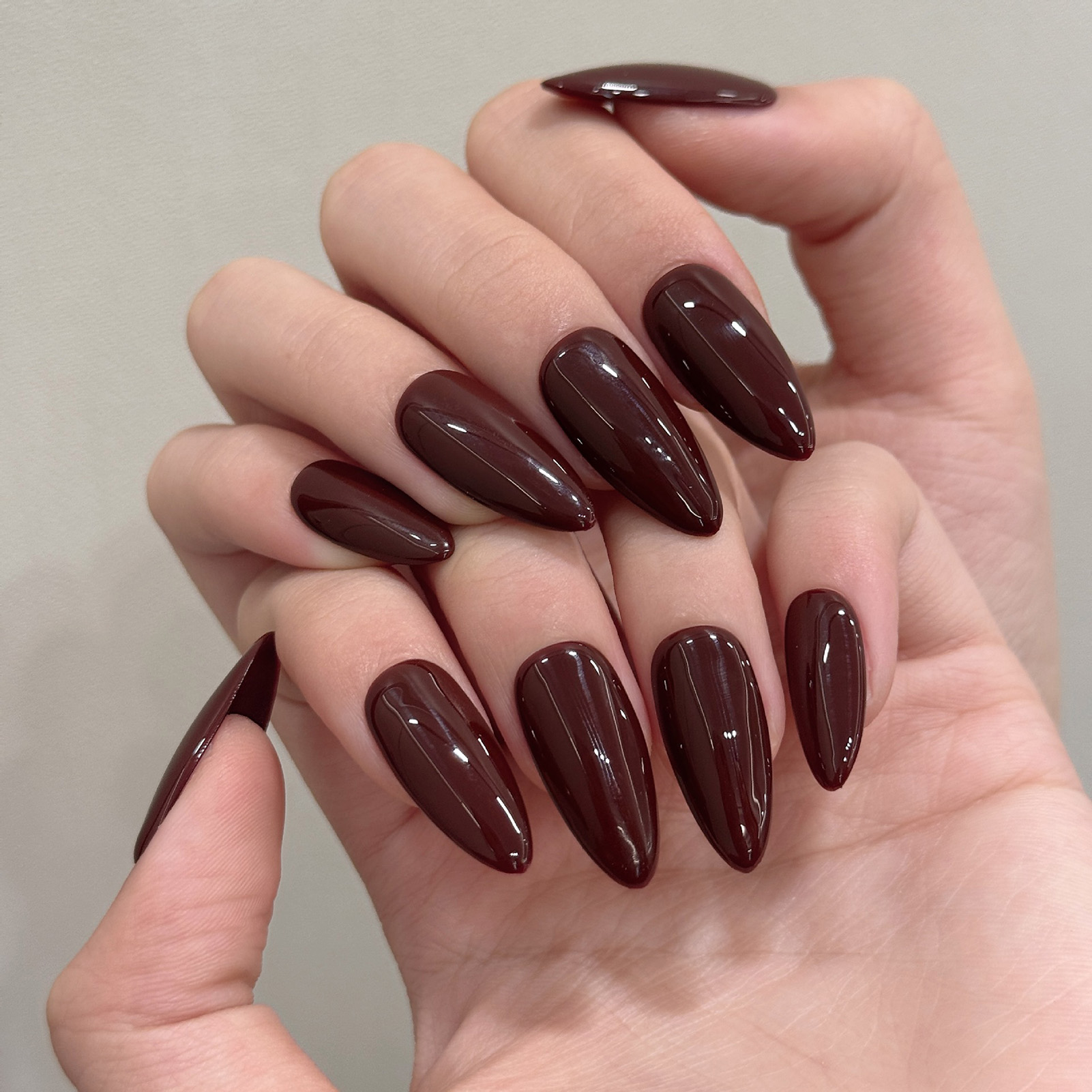 10pcs Handmade Solid Color Alm - Nail Art Press On ulasan dan harga