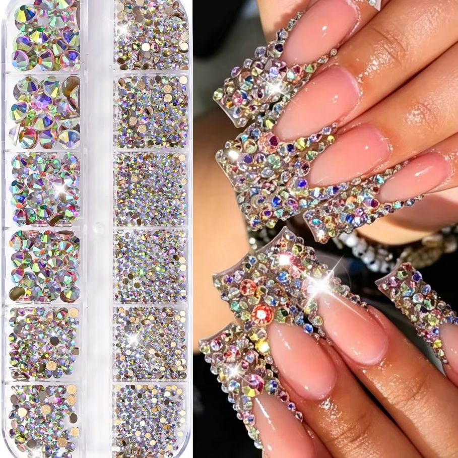 12grids 3D Flashy AB Round Cry - Nail Art Valentines Day ulasan dan harga